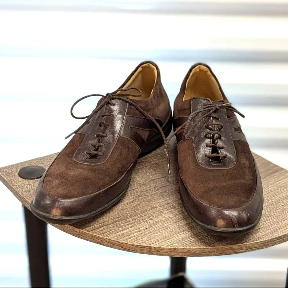 Men's Mephisto Brown Suede Leather Casual Shoes Comfort Walking Size 105.5 EU 43